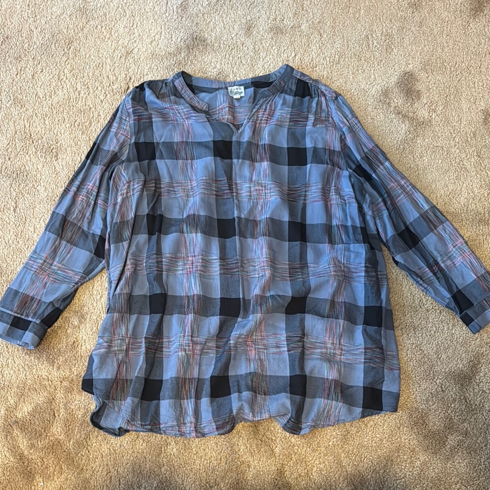 Como Vintage Multicolor Plaid Top